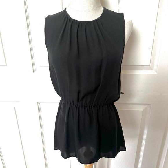 Theory Jethria black silk sleeveless top - Picture 3 of 9